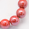 Pearlized Handmade Porcelain Round Beads PORC-S489-10mm-14-1