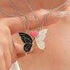 2Pcs Alloy Enamel Magnetic Luminous Butterfly Pendant Friendship Couple Necklaces FS-WG3F676-02-1