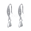 Anti-Tarnish Rhodium Plated 925 Sterling Silver Earring Hooks STER-F033-55P-1