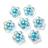UV Plating Rainbow Iridescent Transparent Acrylic Beads OACR-C007-11C-2