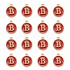 Golden Plated Alloy Enamel Charms X-ENAM-S118-03B-2