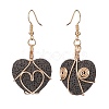 Heart Natural Lava Rock Dangle Earrings for Women EJEW-JE04973-4