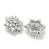 Rack Plating Brass Micro Pave Clear Cubic Zirconia Buttons KK-K293-11P-2