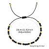 Glass & Brass Round Beads Braided Bead Bracelets RD6595-1-2
