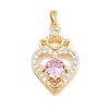 Valentine's Day Brass Micro Pave Cubic Zirconia Pendants KK-T086-01F-1