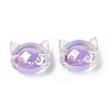 UV Plating Rainbow Iridescent Acrylic Beads X-OACR-H015-05-3