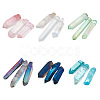 Olycraft 6 Sets 6 Colors Electroplated Natural Quartz Crystal Beads Strands G-OC0004-03-1