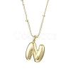 1Pc Initial Letter Brass Pendant Necklaces NJEW-YW0001-24N-1