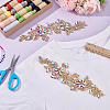 Glass & Alloy Embroider Thread Iron on/Sew On Patches PATC-WH0023-11G-4