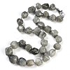 Natural Labradorite Nuggets Beaded Necklaces for Women Men NJEW-K388-01E-01Z-1