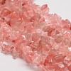 Cherry Quartz Glass Chip Beads Strands G-L269-41-1