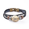 Braided Leather Cord Retro Multi-strand Bracelets BJEW-L616-20L-1