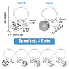 4 Sets Thanksgiving Theme Alloy Flat Round Keychain KEYC-PH0001-78-2