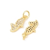 Brass Micro Pave Clear Cubic Zirconia Pendants KK-F931-32G-2
