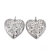 Hammered Brass Micro Pave Clear Cubic Zirconia Pendants KK-F821-14P-1