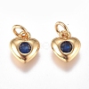 Brass Micro Pave Cubic Zirconia Charms ZIRC-G168-58G-2