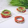 3Pcs 3 Size Natural Imperial Jasper Round Beaded Stretch Bracelets Set BJEW-SW00064-29-6