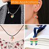 14Pcs 7 Shapes Rainbow Style Printed Acrylic Glitter Powder Pendants OACR-CJ0001-93-7