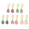 Brass Micro Pave Cubic Zirconia Hoop Dangle Earrings KK-CBA8324-11G-2