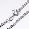 Anti-Tarnish Rhodium Plated 925 Sterling Silver Cable Chains Necklaces NJEW-M157-30C-22-1
