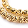 Electroplated Natural Lava Rock Beads Strands G-K259-57-4mm-G-1