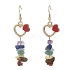 2 Pair 2 Color Natural Mixed Gemstone Chips Dangle Earrings EJEW-JE05344-2