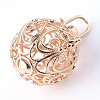 Rack Plating Brass Cage Pendants X-KK-Q402-01KC-2