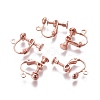 Rack Plated Brass Screw Clip-on Earring Findings LS-KK-P169-04RG-1