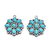 Synthetic Turquoise Pendants PALLOY-N157-040-2