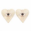 Brass Micro Pave Clear & Black Cubic Zirconia Pendants KK-S356-752-1