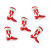 5Pcs Boot Baking Paint Glass Enamel  Beads LAMP-TADJ0001-08E-3