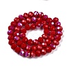 Electroplate Opaque Solid Color Glass Beads Strands EGLA-A044-P8mm-L15-2