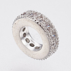 Brass Micro Pave Cubic Zirconia Rondelle European Beads LS-ZIRC-F083-094P-RS-2