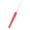 (Defective Closeout Sale: Rusting)Platinum Tone Plastic Handle Iron Crochet Hooks Needles TOOL-XCP0001-82-2