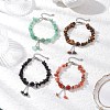 4Pcs Natural Mixed Gemstone Chip Beaded Charm Bracelets for Women BJEW-JB12296-1