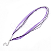 Waxed Cord and Organza Ribbon Necklace Making X-NCOR-T002-193-2