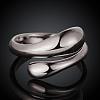 Real Platinum Plated Adjustable Brass Finger Rings for Women RJEW-BB07574-C-3