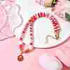 2Pcs 2 Style Alloy Enamel Flower Pendant Necklaces Set NJEW-JN04537-4
