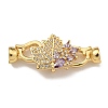Brass Micro Pave Cubic Zirconia Fold Over Clasps KK-U037-28G-03-1
