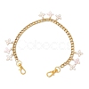 Alloy Enamel Flower Charm 304 Stainless Steel Cuban Link Chain Bag Decorative Chains FIND-JF00160-02-1