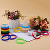 40Pcs 10 Colors Flat Plain Silicone Cord Bracelets Set for Men Women BJEW-GF0001-16-4