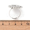 Vintage Adjustable Iron Flower Finger Ring Components Alloy Cabochon Bezel Settings PALLOY-O036-21AS-4
