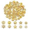 100Pcs 10 Styles Brass Bead Caps KK-CJ0002-08-3