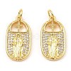 Rack Plating Brass Micro Pave Clear Cubic Zirconia Pendants KK-M253-01G-1