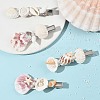 4Pcs 4 Styles Natural Shell Alligator Hair Clips PHAR-TA000014-1
