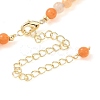 Natural Golden Silk Jade & Natural Quartz & Pearl Beaded Necklaces NJEW-L119-06G-4