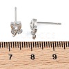 SHEGRACE Brass Micro Pave Cubic Zirconia Stud Earrings XGRQ4N571-707P-3