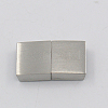 Tarnish Resistant Matte 304 Stainless Steel Magnetic Clasps with Glue-in Ends STAS-K007-01-1