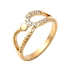 304 Stainless Steel Micro Pave Cubic Zirconia Finger Rings for Women RJEW-A104-01G-4