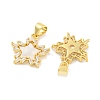 Rack Plating Brass Micro Pave Clear Cubic Zirconia Pendants KK-K341-60G-2